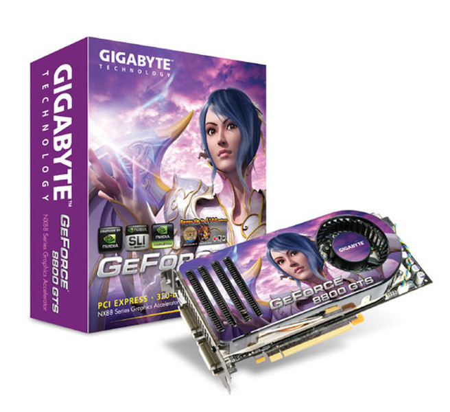 Gigabyte GeForce8800, PCI-E x16, 640 MB GeForce 8800 GTS GDDR3