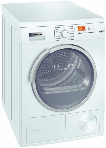 Siemens WT46W580FF Отдельностоящий Фронтальная загрузка 7кг Не указано Белый сушилка для белья