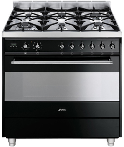 Smeg C9GMN Freestanding Gas hob B Black cooker