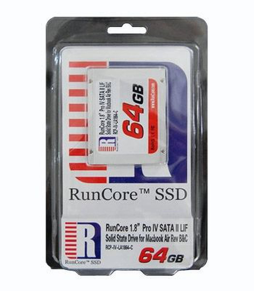 RunCore Pro IV 1.8” SATA II LIF SSD, 64GB Serial ATA II SSD-диск