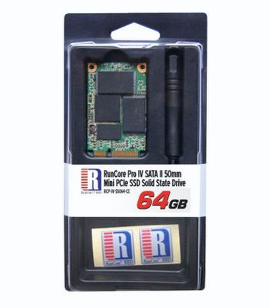 RunCore 64GB Pro IV Light 50mm mini-SATA PCI-e SSD solid state drive