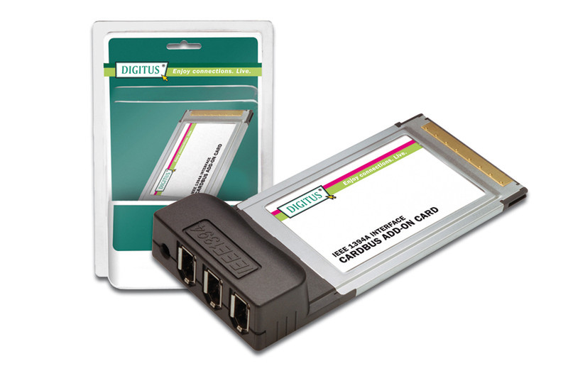 Digitus 3-port Firewire Cardbus card Schnittstellenkarte/Adapter