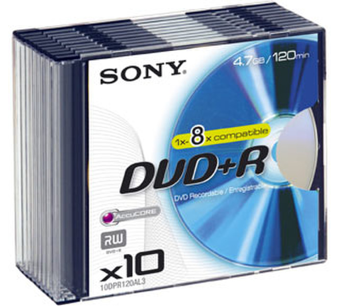 Sony 10DPR120ASL DVD+R 4,7 GB 4.7GB 10pc(s)