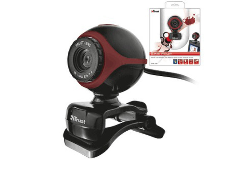 Trust Exis Webcam 640 x 480пикселей Черный вебкамера