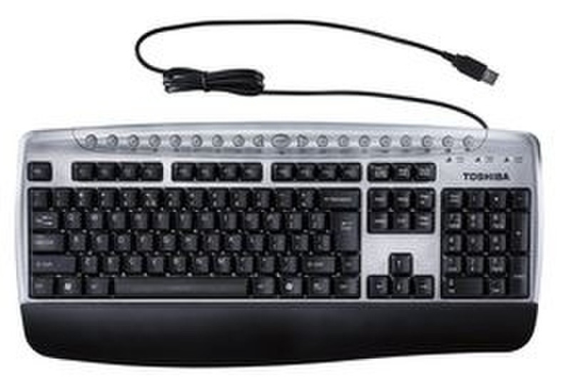 Toshiba USB Multimedia Keyboard US - silver/black USB keyboard