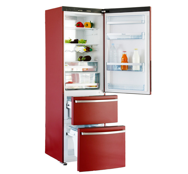 Haier AFL631CR freestanding 308L A+ Red fridge-freezer