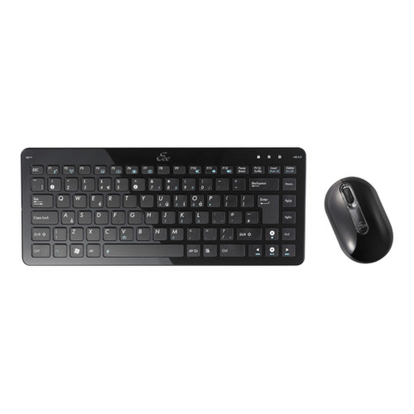 ASUS Eee Keyboard + Mouse Set Беспроводной RF QWERTY Черный клавиатура