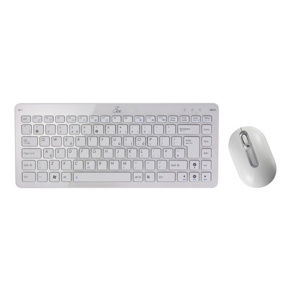 ASUS Eee Keyboard + Mouse Set Беспроводной RF QWERTY Белый клавиатура