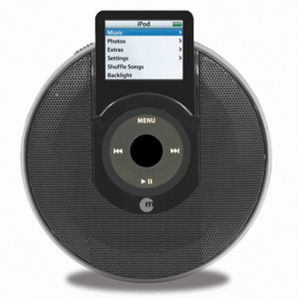 Macally Portable Stereo Speakers for iPod® nano Black 0.8W Schwarz Lautsprecher