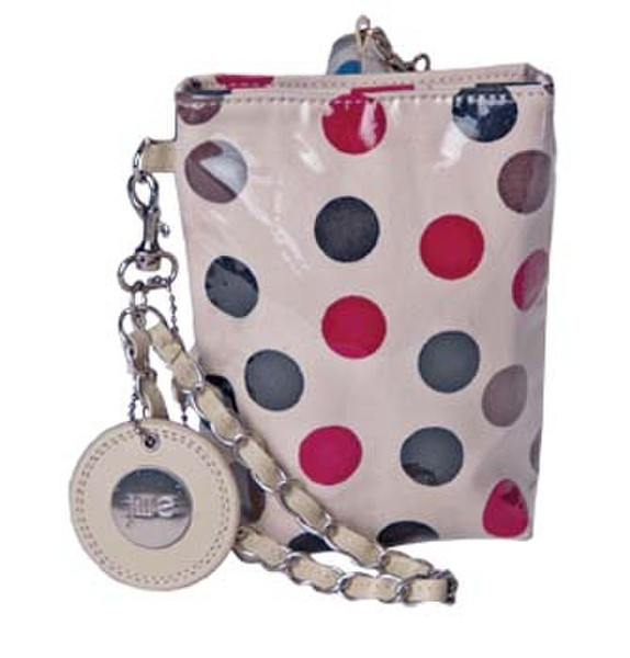 Jill-e Red polka dot plastic coated fabric pouch