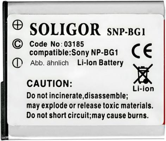 Soligor Batt. Subst. f/ Sony NP-BG1 Lithium-Ion (Li-Ion) 950mAh 3.7V Wiederaufladbare Batterie