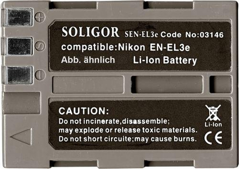 Soligor Batt. Subst. f/ Nikon EN-EL3e Lithium-Ion (Li-Ion) 1400mAh 7.4V Wiederaufladbare Batterie