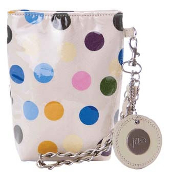 Jill-e Multi color polka dot plastic coated fabric pouch