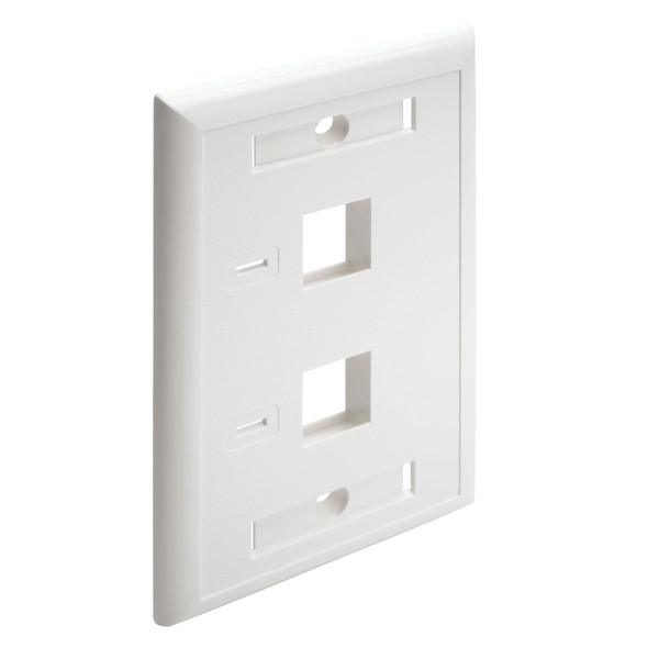 Tripp Lite 2-Port Dual Outlet RJ45 Universal Keystone Face Plate / Wall Plate, White