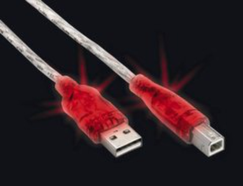 Ednet USB A/B 3 M 3m USB A USB B Red USB cable