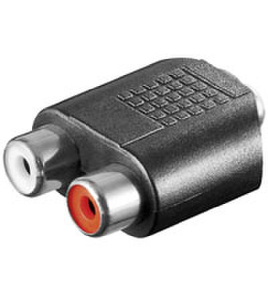 Wentronic 3.5mm/RCA Adapter 2x RCA 3.5mm Schwarz Kabelschnittstellen-/adapter