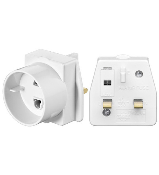 Wentronic NK SET Euro - UK Fuse Тип C (Europlug) Тип D (UK) Белый адаптер сетевой вилки