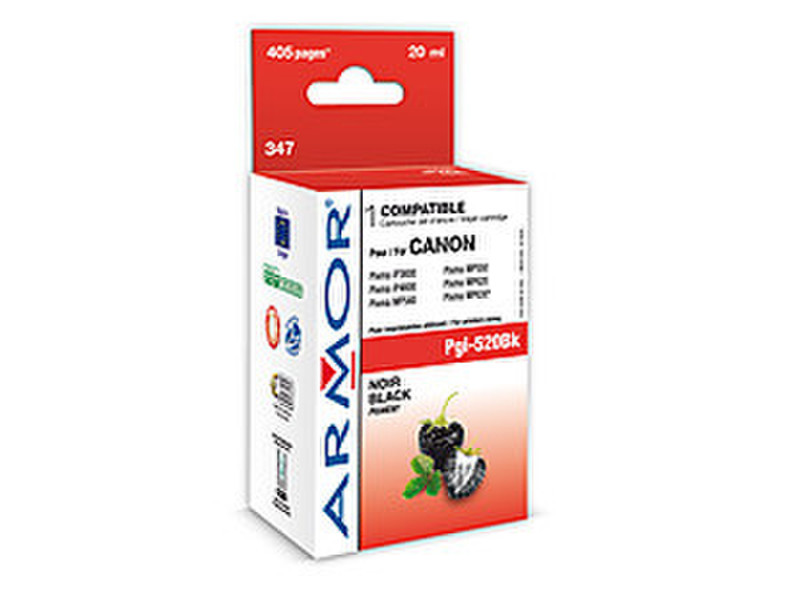 Armor K12464 20ml 405pages Pigment black ink cartridge