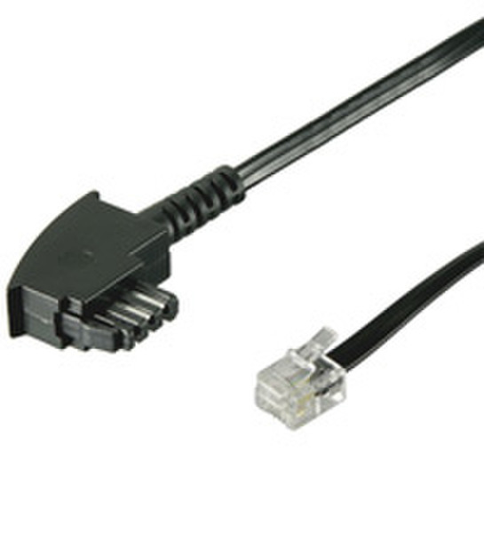 Wentronic 6m TAE-F/RJ11 Cable 6m Black telephony cable