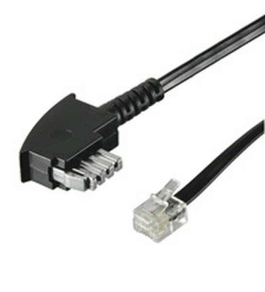Wentronic 3m TAE-N/RJ11 Cable 3m Schwarz Telefonkabel