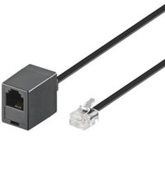 Wentronic TEL 6P4C/RJ-11, 6m 6м Черный телефонный кабель