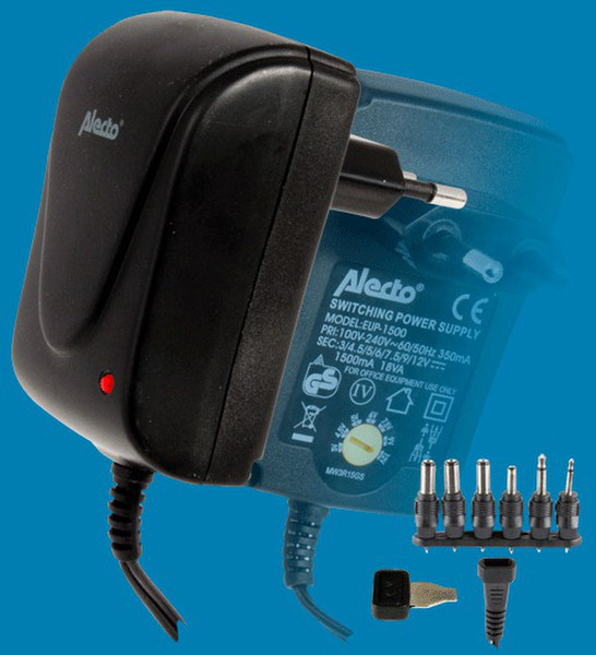 Alecto EUP-1500 Black power adapter/inverter