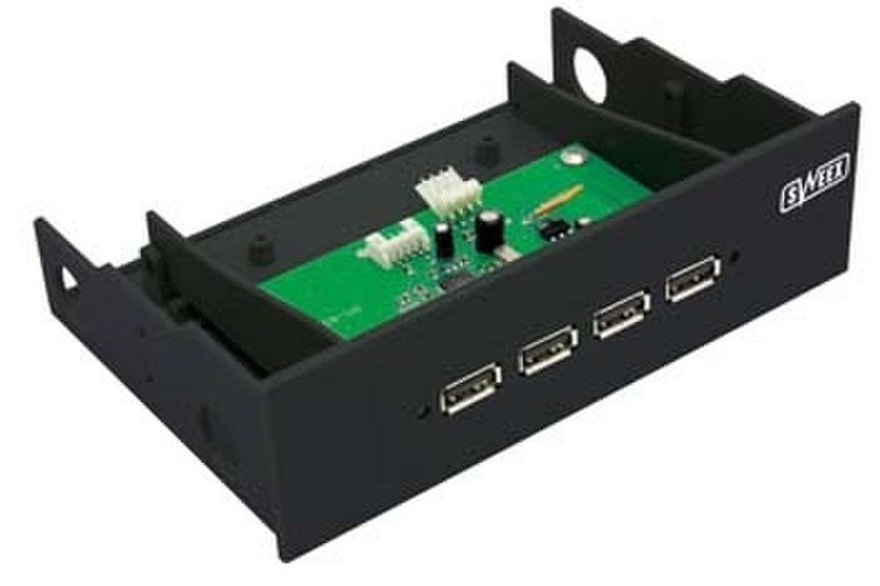 Sweex Internal 4 Port USB 2.0 Hub, Black 480Мбит/с Черный хаб-разветвитель