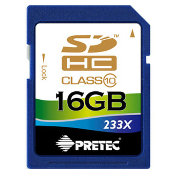 Pretec SDHC 233X (Class 10) 16ГБ SDHC карта памяти