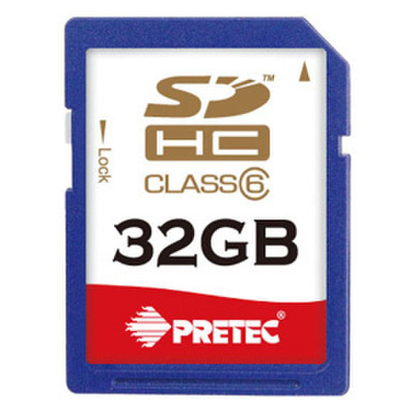 Pretec SDHC Class 6 32ГБ SDHC карта памяти