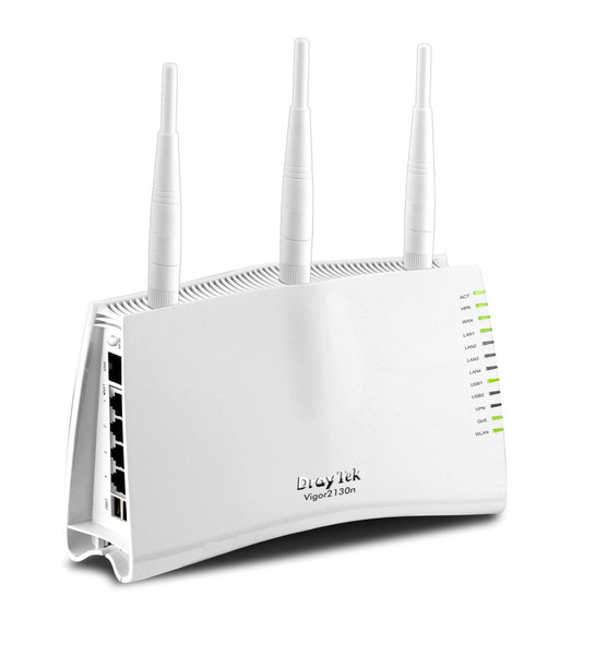 Draytek Vigor2130n Gigabit Ethernet White wireless router