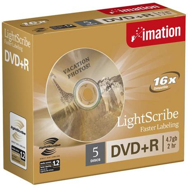 Imation DVD+R 16x 4.7GB LightScribe (5) 4.7GB DVD+R 5Stück(e)