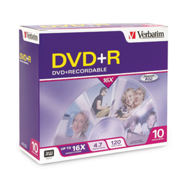 Verbatim DVD+R 2.4x 8.5GB 10pk JewelCase 8.5ГБ 10шт