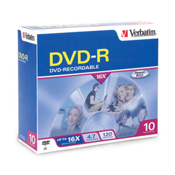 Verbatim DVD-R 4.7GB 16x 10pk Jewelcase 4.7GB 10Stück(e)