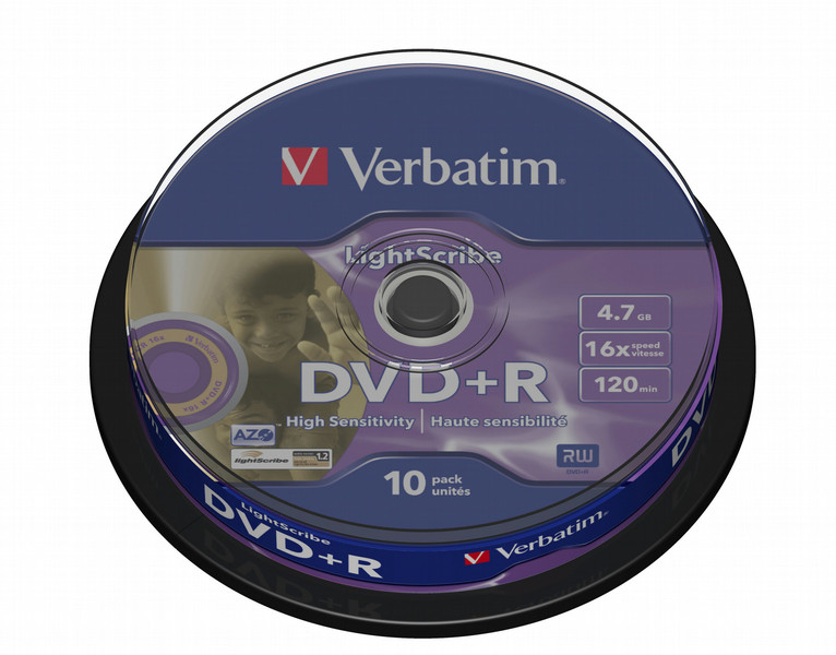 Verbatim DVD+R LightScribe V1.2 4.7ГБ DVD+R 10шт