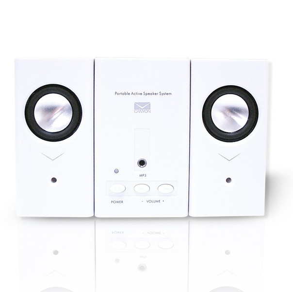 Canyon Portable Stereo Speakers 3W White loudspeaker