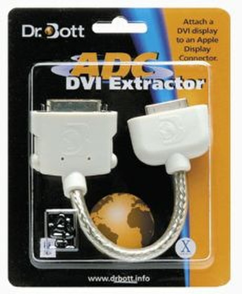 Dr. Bott DVI Extractor2 DVI / ADC white cable interface/gender adapter