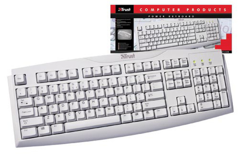 Trust 12015 PS/2 Белый клавиатура