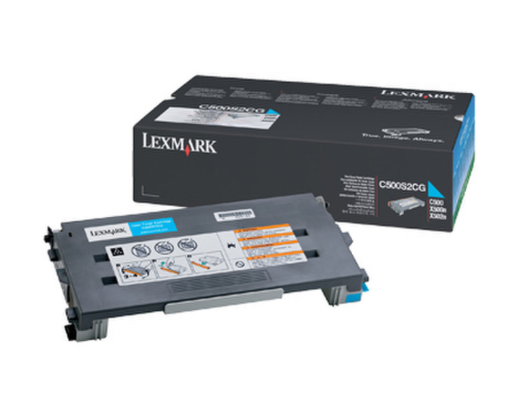 Lexmark C500S2CG Картридж 1500страниц Бирюзовый тонер и картридж для лазерного принтера