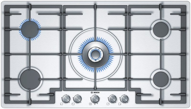 Bosch PCR915C91N Eingebaut Gaskochfeld Edelstahl Kochfeld