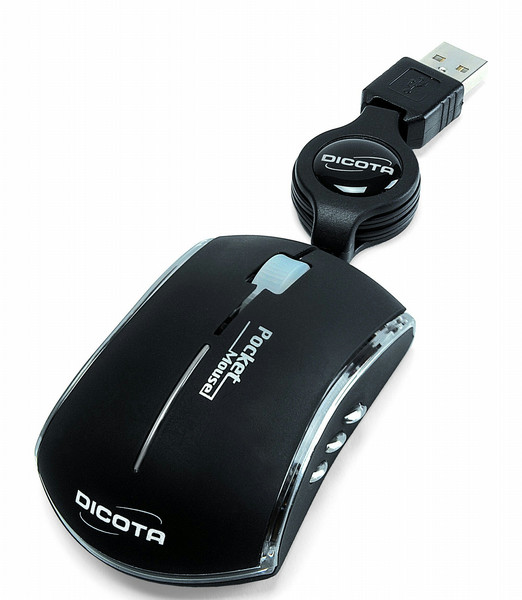 Dicota Pocket USB Оптический 800dpi компьютерная мышь