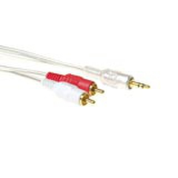 Advanced Cable Technology High quality 2x RCA male to 1x 3,5mm stereo jack male 15м Прозрачный аудио кабель