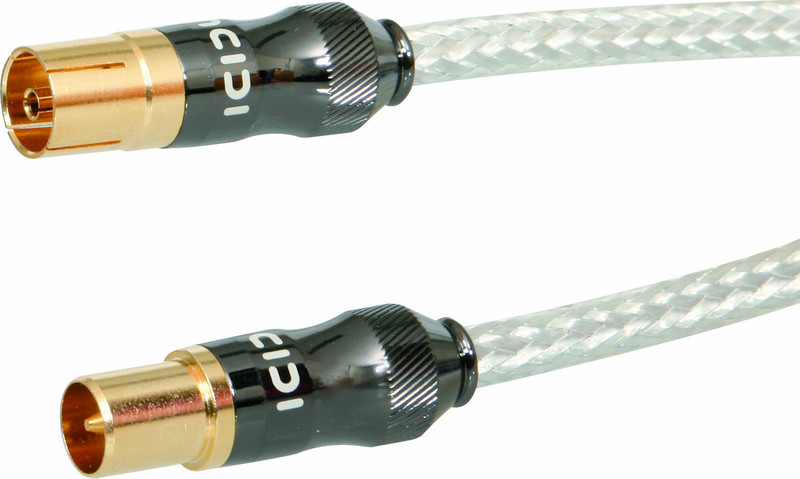 ICIDU Ultra Coax Aerial Cable 5m 5m Transparent coaxial cable