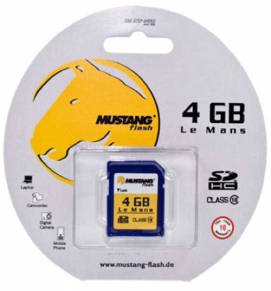 Mustang SD4GHCCL10MU-R 4GB SDHC memory card