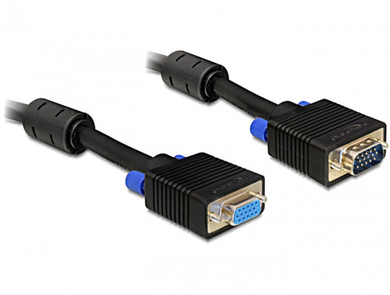 DeLOCK 15m VGA Cable 15м VGA (D-Sub) VGA (D-Sub) Черный VGA кабель