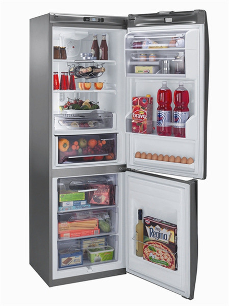 Hoover OHNV 3886 Отдельностоящий 285л Нержавеющая сталь холодильник с морозильной камерой