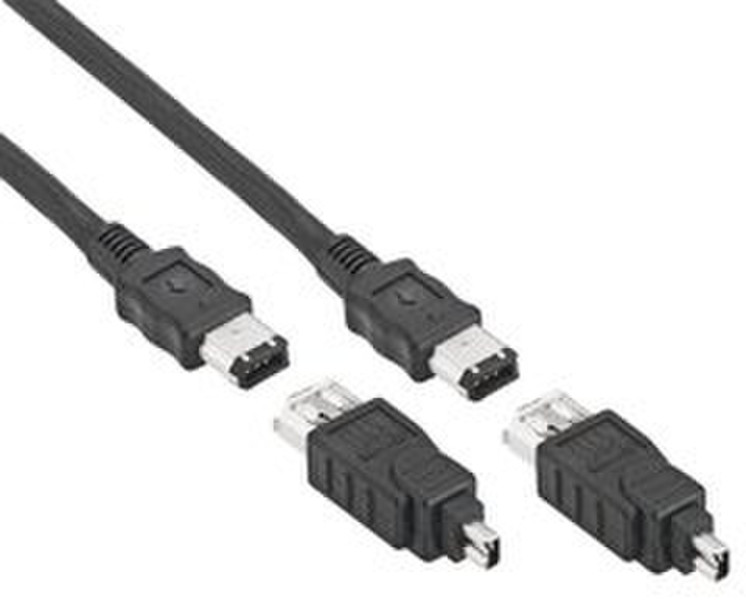 Ednet 84081 2m Black firewire cable