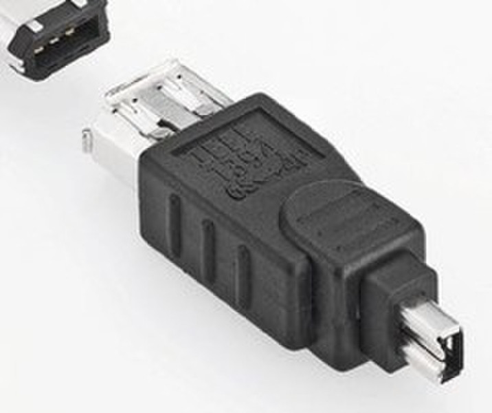 Ednet 84084 6-pin Firewire 4-pin FireWire Черный кабельный разъем/переходник