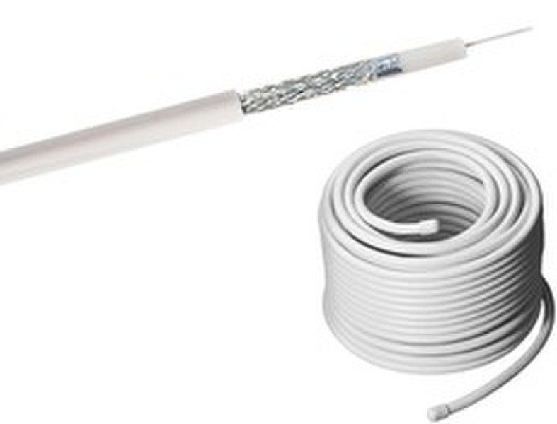 Ednet 84637 25m White coaxial cable