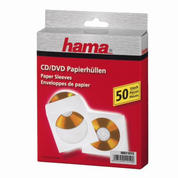 Hama 00011019 1дисков Белый чехлы для оптических дисков
