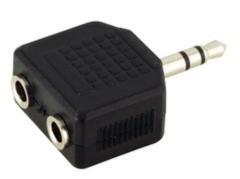 Ednet 2 x 3.5mm - 3.5mm stereo jack 2 x 3.5 mm 3,5 mm Schwarz Kabelschnittstellen-/adapter